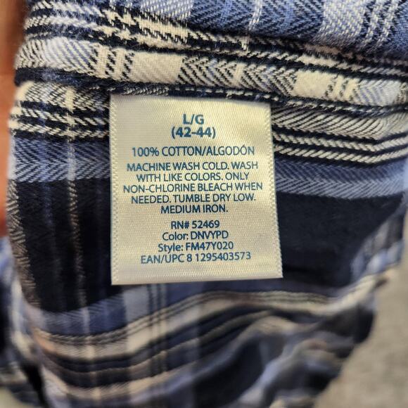 VTG Chevrolet Shirt Mens Large Blue Plaid Flannel Embroiderd Patch Racing USA - Picture 11 of 14